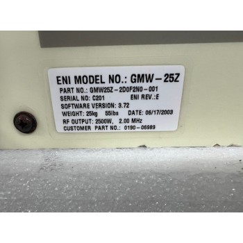 AMAT 0190-06989 ENI GMW25Z-2D0F2N0-001 2500W 2MHz RF Generator